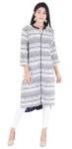 White Indigo Dot Printed Kurta