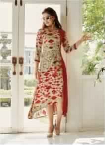 LENGTH KURTIS WITH EXTRA ORDINARY PRINT