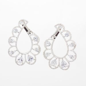 White Color Stones Studded Earrings