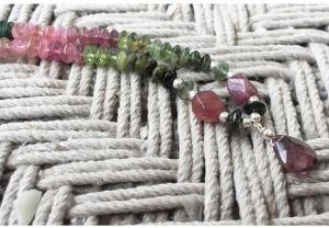 Tourmaline Beads Silver Necklace