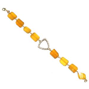 Yellow Chalcedony Wire Wrap Bracelet