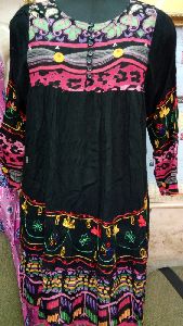 Discharge Print Embroidered Tunic