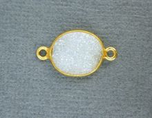 Vermeil Gold 925 sterling silver Druzy Connectors. Bezel Handmade Jewellery.