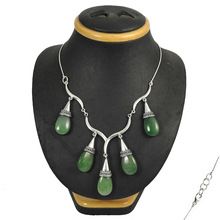jade gemstone necklace 925 sterling silver Necklace