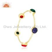 Hydro and Coral Gemstone Gold Plated Brass Designer Fashion Bangles