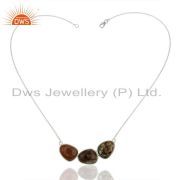 Ocean Japer Gemstone Sterling Silver Necklace Jewelry