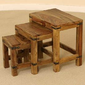 Sheesham Wood Jali Nest of Table