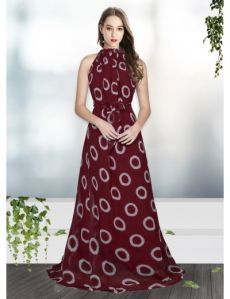 Printed Georgette Gown