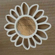 Wooden Round Mirror