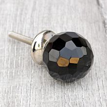 Black Glass Drawer Round Knob for Cabinets