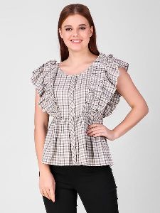 Women Ruffled Shirt Top