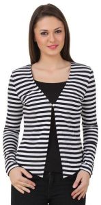 Women Stripe Blazer Shrug