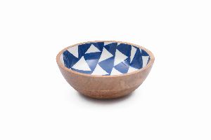 Zig Zag Pattern Wooden Bowl