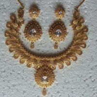 Zircon jewellery necklace set with earring