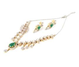 Pearly Emerald Earring Necklace set