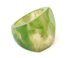 Wide Green Chunky Ring