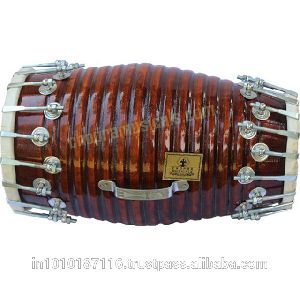 DHOLAK HANDMADE WOOD INDIAN FOLK MUSICAL INSTRUMENT