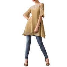 Stunning Beige Georgette Long Top