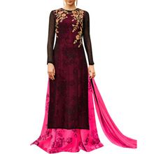 Pink Black Georgette western Suit