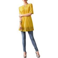 Wonderful Yellow Georgette Long Top