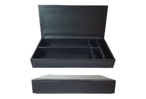 Black Leather Stationary Box