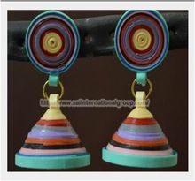 Multi color paper earring