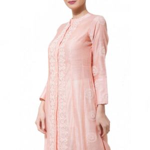 Peach Chanderi Kurta