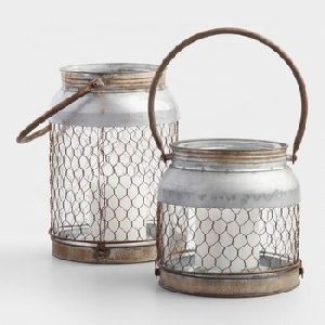 Hurricane lantern Rustic Table Candle Lanterns