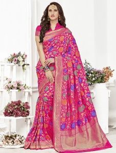 Rani Colour Banarasi Silk Festival Wear premium royal silk saree