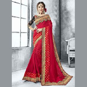 Work Moss Georgette Sarees