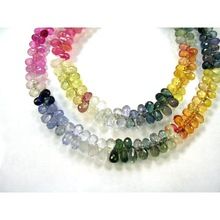 Multi sapphire faceted drops necklace