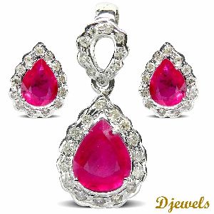 Ruby Pendant Set Marsha