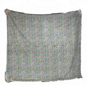 Handmade Kantha Thread Embroidery Cotton Grey dyed Fabric Bedsheet