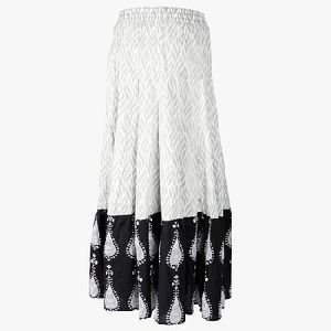 black and white printed tyer skirt