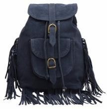 Pure Suede Leather Tassels Backpack