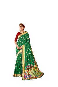 Wedding Wear Green Paithani Silk Saree