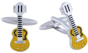 YELLOW GUITAR CUFFLINKS