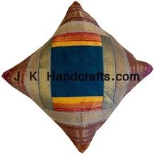 Silk Sari Patch Brocade Cushion Cover