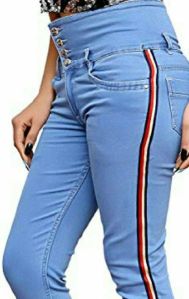 ladies side lace Patti stretch jeans