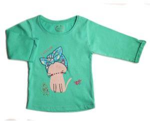 DIGITAL FABRIC APPLIQUE TURQUOISE BLUE TOP