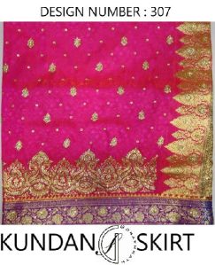 Kundan Skirt Nylon Silk Saree