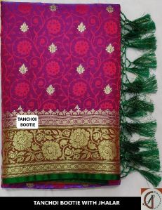 Tanchori Bootie Jhalar Nylon Silk Saree