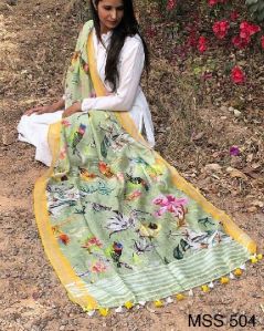 Linen Digital Print Saree