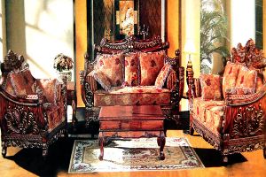 Maharaja Style Wooden Handicrafted Embossed Sofa Set