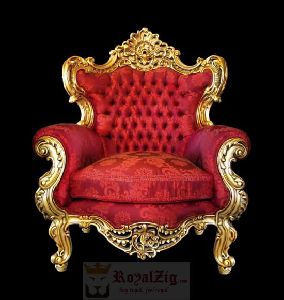 Rosewood Carved Golden Sofa Chair