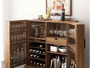 Small Wooden Side Bar Unit