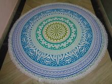 YOGA round mandala tapestry fringes