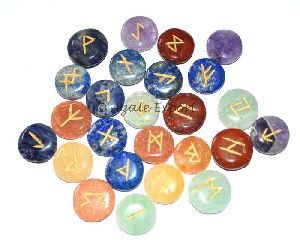 Rune stones Set - Engraved gemstones Chakra Sets
