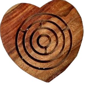 Wooden Heart Shaped Maze Game