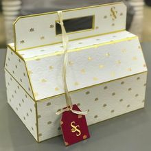 White and Gold Invitation Box